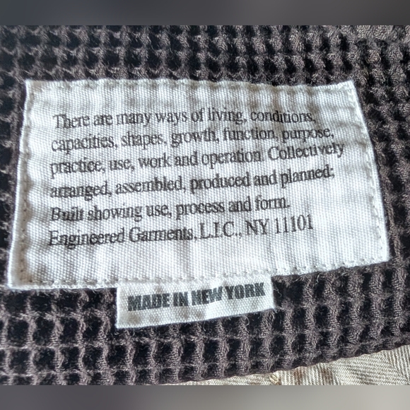 Engineered Garments New York Cotton Cagoule Shirt Black Waffle M - Picture 3 of 7